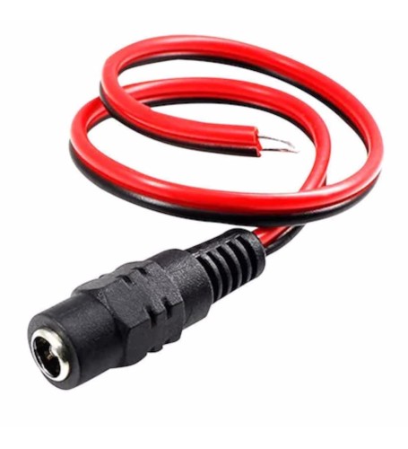 2.1mm DC Dişi Jack Kablosu Kamera Power - 0,2 Mt Tekli 