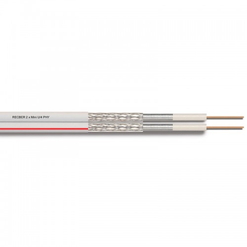 REÇBER - Reçber 2xMini U/4 PHY-PVC (100) Koaksiyel Uydu Kablosu 307095 (1 metre)