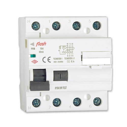 FLASH - Flash 4*63 Mekanik Kaçak Akım Koruma Rölesi 30 Ma