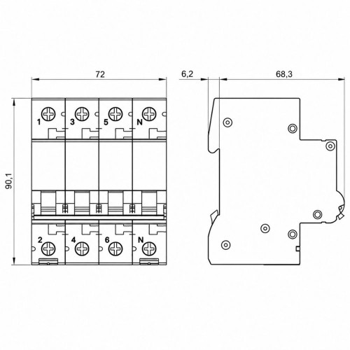 Siemens 4*25 Nötr Kesmeli W Otomat C Tipi
