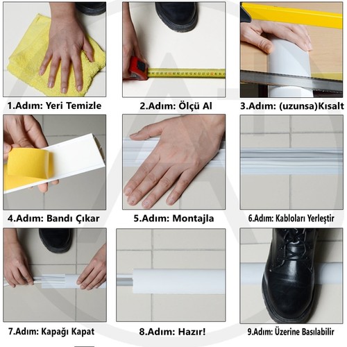 Zeybek 50*14 Balık Sırtı Yapışkanlı Kablo Kanalı (1 Metre)