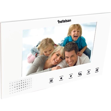 NETELSAN - Netelsan Algan 7 İnç Renkli Görüntülü Diyafon Beyaz