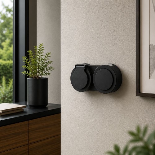 Ovivo Xone Nemliyer Antrasit Anahtar + Kapaklı Topraklı Priz