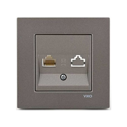 VIKO - Viko Novella Nümeris Telefon Prizi / RJ11 Antrasit - Çerçevesiz