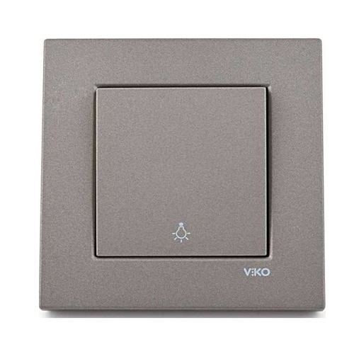 VIKO - Viko Novella Zil Butonu Antrasit - Çerçevesiz