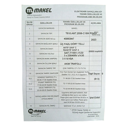 Makel Çift Yönlü X5 Kombi Sayaç