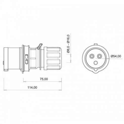 Bemis (Bc1-1403-2011) Cee Norm 3*16A Düz Fiş