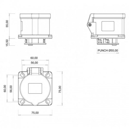 Bemis (Bc1-1505-2413) Cee Norm 5*16A Makine Priz