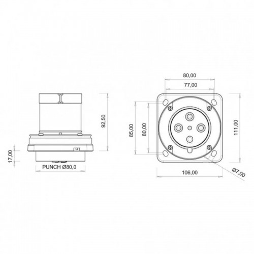 Bemis (Bc1-4504-2114) Cee Norm 4*63A Makina Fiş
