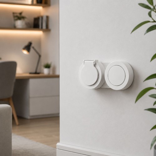 Ovivo Xone Nemliyer Beyaz Anahtar + Kapaklı Topraklı Priz