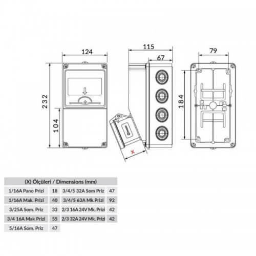 Bemis Bh1-2202-2020 Halojen Free 4 Prizli Kombinasyon Kutusu Dolu