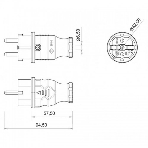 Bemis (Bk1-1402-2011) 1*16A Düz Fiş
