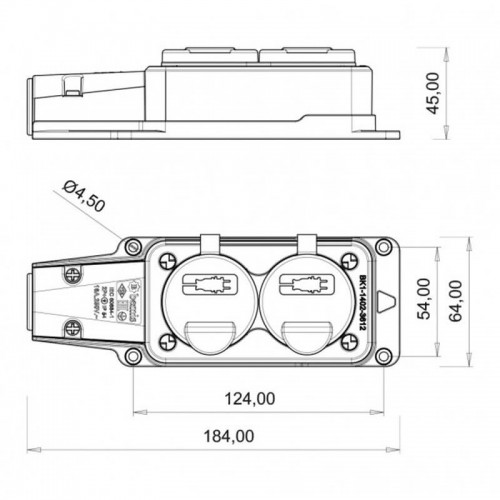 Bemis (Bk1-1402-3612) 1*16A İkili Grup Priz