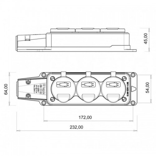 Bemis (Bk1-1402-3613) 1*16A Üçlü Grup Priz