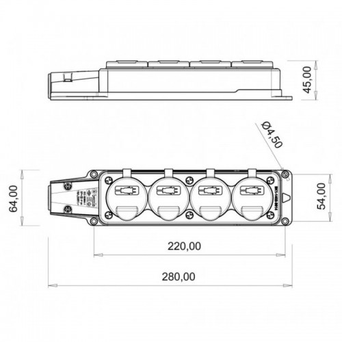 Bemis (Bk1-1402-3614) 1*16A Dörtlü Grup Priz