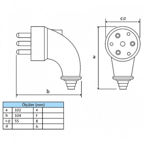 Bemis (Bk1-2504-4023) 3*25A Eğik Fiş