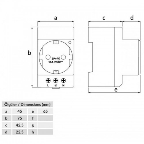 Bemis (Br1-1402-2711) 220V.1/16A Ray Priz