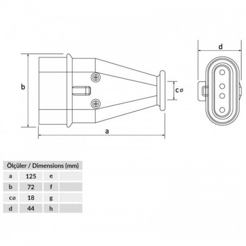 Bemis (By1-1504-2011) 16/25A Yassı Düz Fiş
