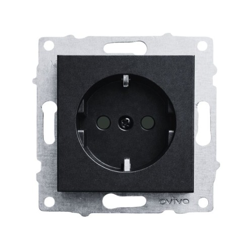 OVIVO - Ovivo Siyah Çocuk Korumalı Topraklı Priz