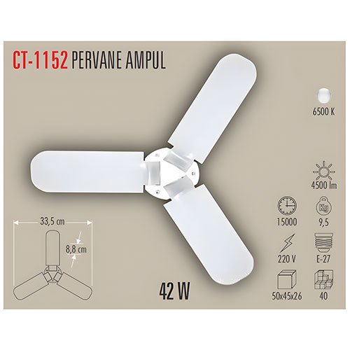 Cata CT-1152 42W Pervane Ampul Beyaz