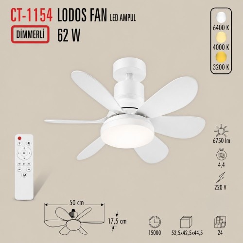 Cata Ct-1154 Lodos Fan Led Ampul