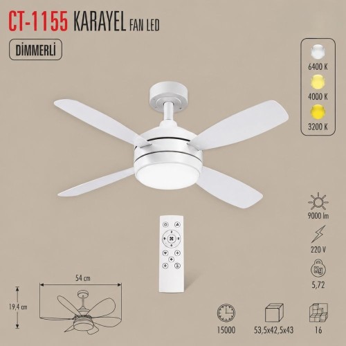 Cata Ct-1155 Karayel Fan Led Ampul