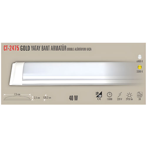 Cata Ct-2475 40W Ledli Bant Armatür / Günışığı