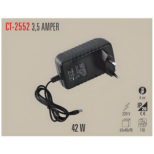 Cata Ct-2552 12 Volt 3,5 Amper Fişli Adaptör