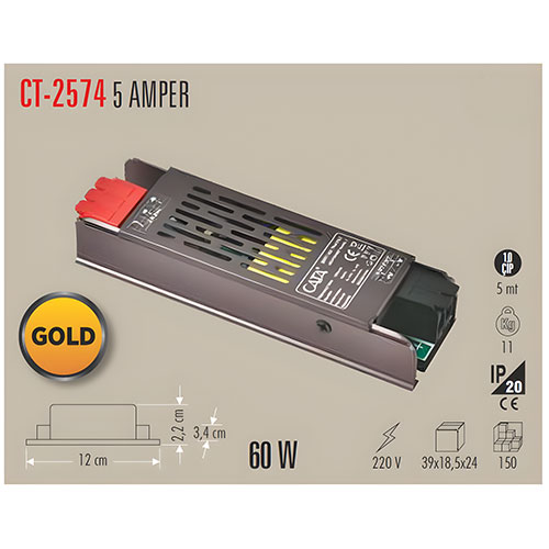 Cata Ct-2574 5 Amper 12V Led Trafo