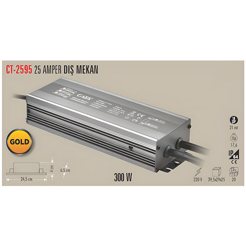 Cata CT-2595 Dış Mekan Led Trafosu 25 Amper IP65