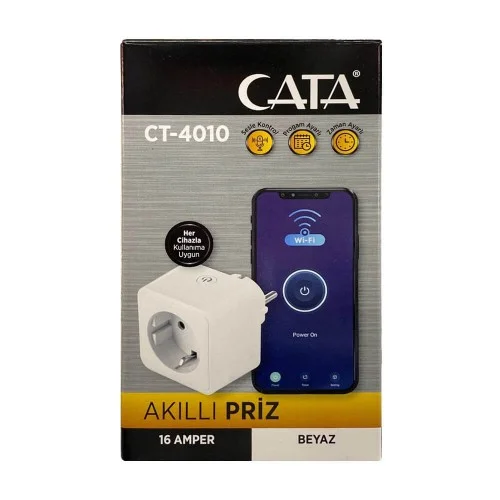 Cata Ct-4010 Wi-fi Akıllı Uzaktan Kumandalı Priz 16 Amper