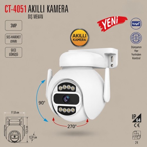 Cata Ct-4051 Akıllı Dış Mekan Kamera