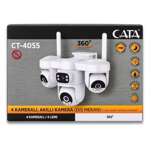Cata Ct-4055 4 Kameralı Akıllı Dış Mekan Kamera