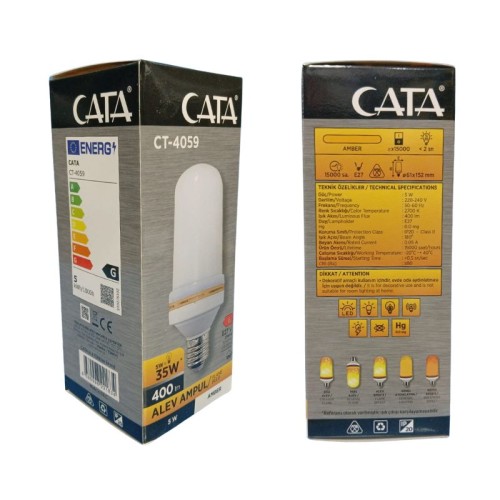 Cata Ct-4059 Alev Ampul 3 Kademeli / Amber