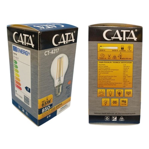 Cata Ct-4217 8W Edison Cop Led Ampul / Günışığı