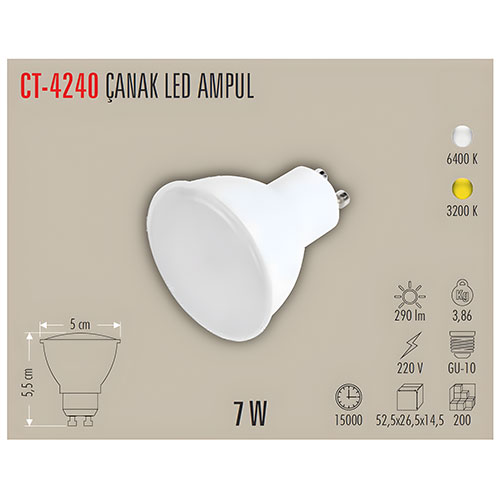 Cata Ct-4240 7W Led Gu10 Ampul /Günışığı