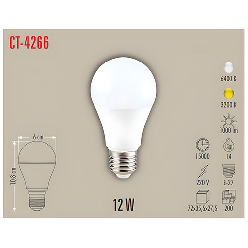 Cata Ct-4266 12W Led Ampul Beyaz