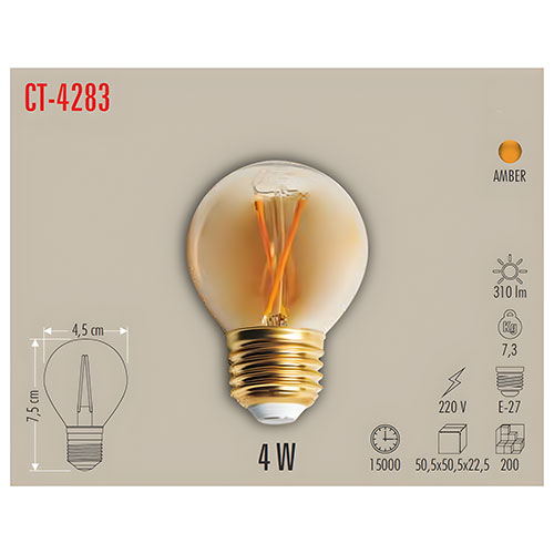 Cata Ct-4283 Rustik Led Top Ampul Amber