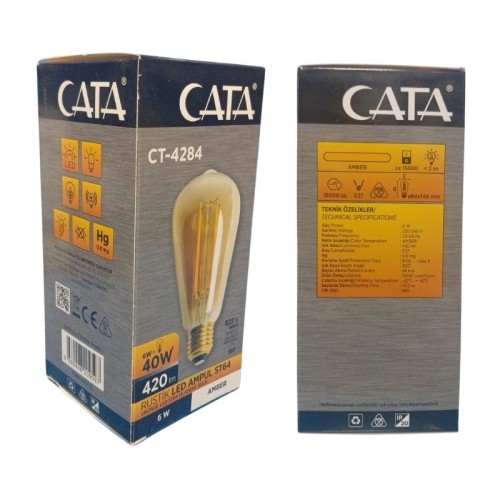 Cata Ct-4284 6W Rustik Led Ampul E27 Amber