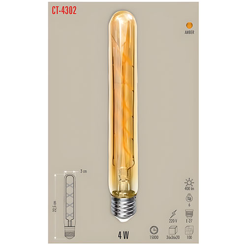 Cata Ct-4302 6W Dekoratif Rustik Ampul / Amber