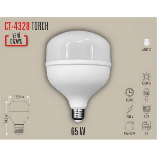 Cata Ct-4328 65W Torch Led Ampul / Beyaz