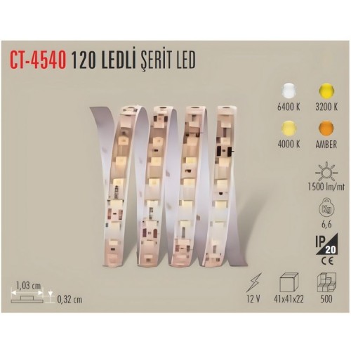 Cata Ct-4540 120 Çip Şerit Led 4000K