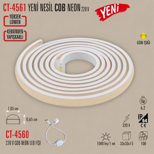 Cata Ct-4561 220V Cob Neon Led / Günışığı