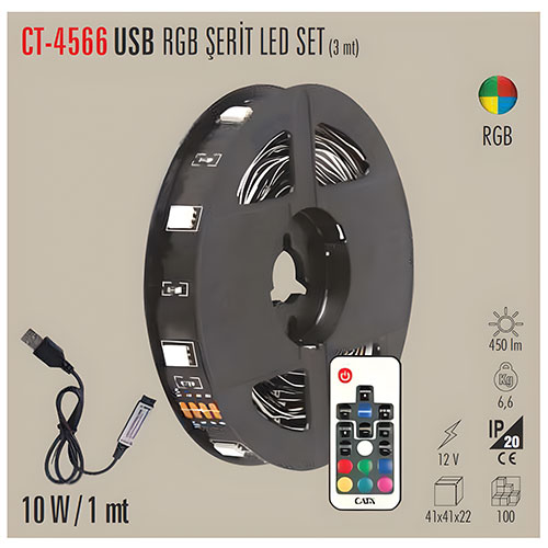 Cata Ct-4566 Rgb Şerit Led Set (Usb Girişli)