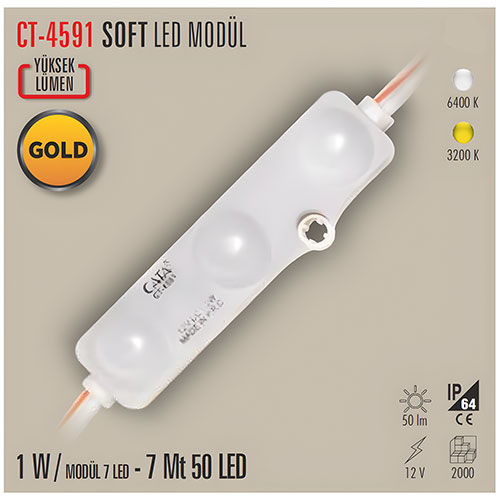 Cata Ct-4591 1.2W-3 Lü Modül Led Günışığı
