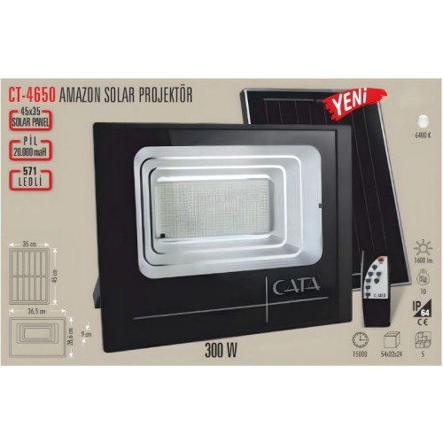 Cata Ct-4650 300W Amazon Solar Led Projektör