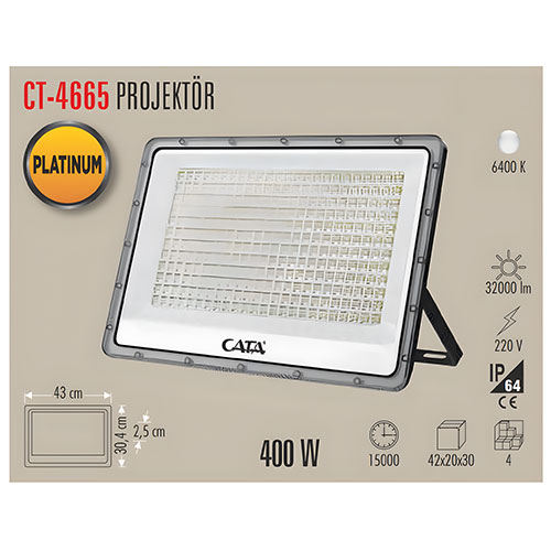 Cata Ct-4665 400W Platinum Led Projektör (Beyaz)