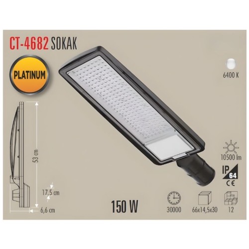 Cata Ct-4682 150W Led Sokak Armatürü - Beyaz