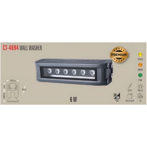 Cata Ct-4694 6W Gold Wallwasher 20 Cm / Günışığı