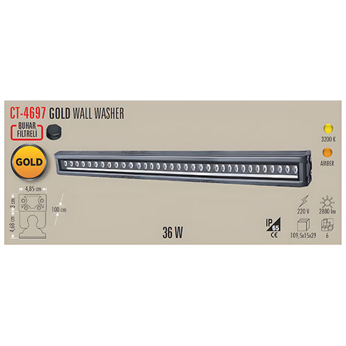 Cata Ct-4697 36W Gold Wallwasher 100cm - Günışığı